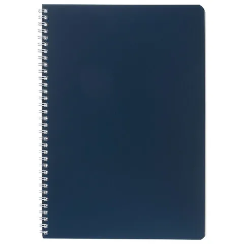 Тетрадь А4 96 л., HATBER, гребень, клетка, Soft-touch ламинация, SoloMatte "Сапфир", 092883, 96Т4лВ1гр