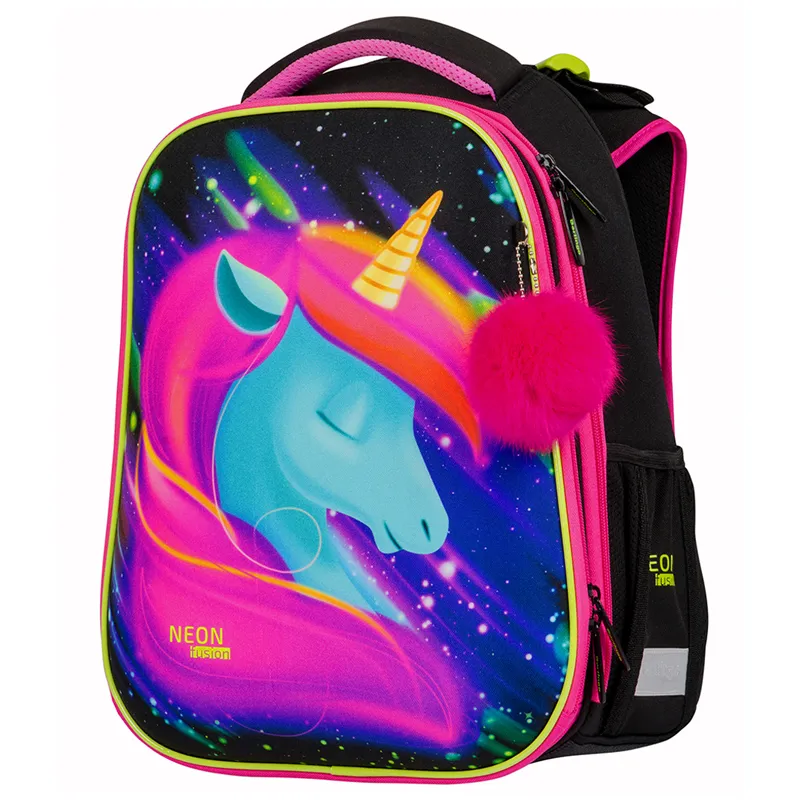 Ранец Berlingo Expert "Neon Unicorn" 37*28*16 см, 2 отделения, 2 кармана, анатомическая спинка