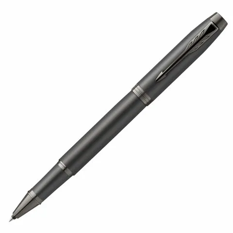 Ручка-роллер PARKER "IM Professionals Monochrome Titanium", черный лак, нержавеющая сталь, черная, 2172960