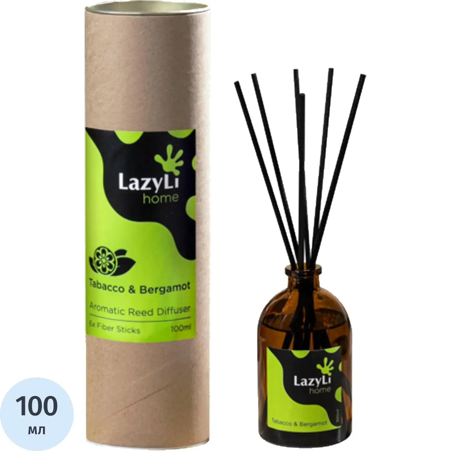 Аромадиффузор LazyLi Tabacco&Bergamot 100мл тубус, TSRD00154973