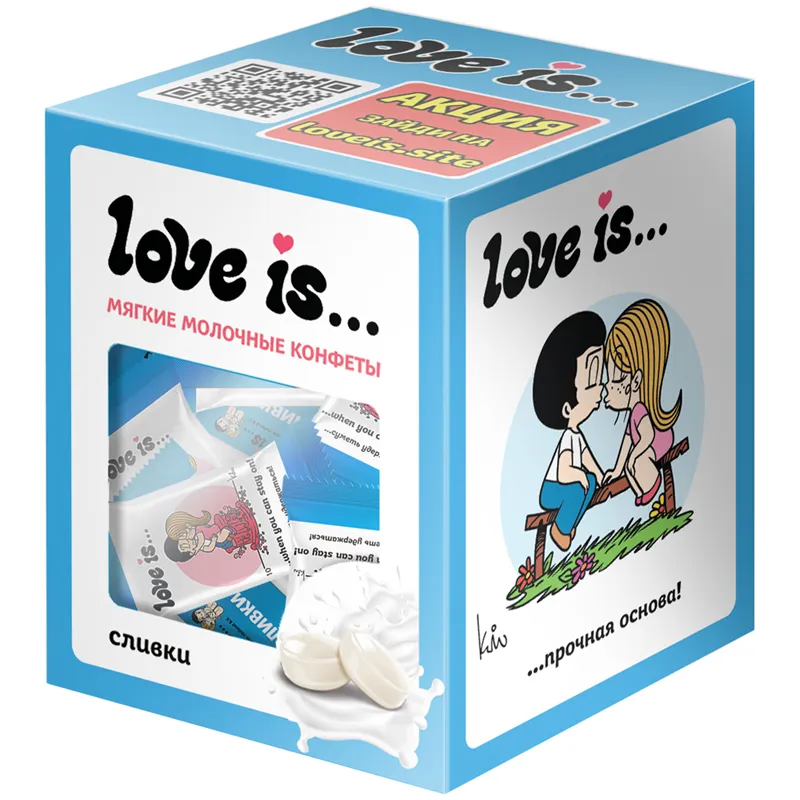 Жевательные конфеты  Love is…, молочно-сливочные, 105г