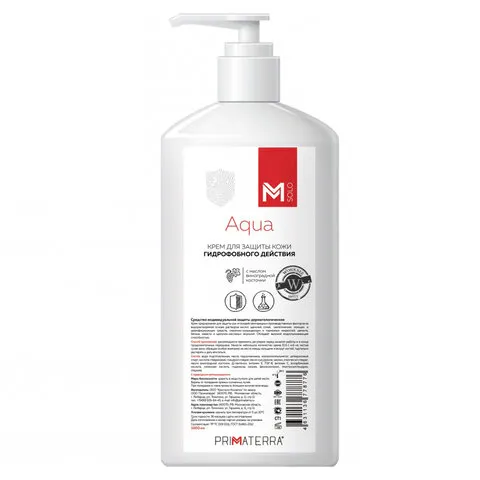 Крем защитный 1 л, M SOLO AQUA, гидрофобный, от масел, красок, смазок, извести, дозатор, 8776