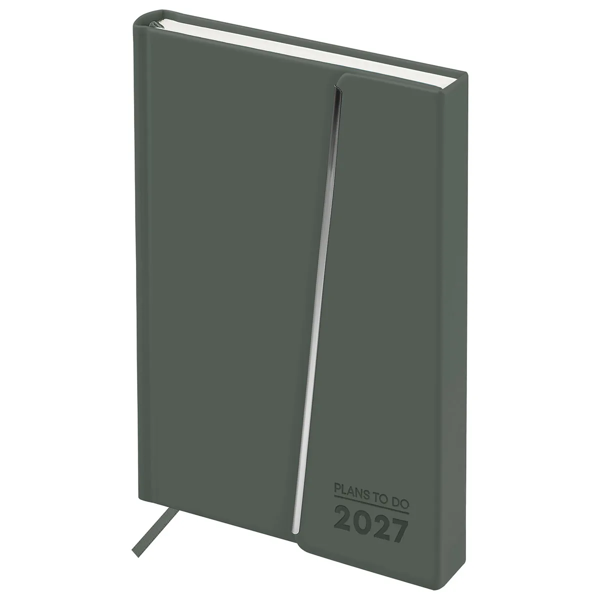 Ежедневник датированный 2027г., А5, 176л., твердый переплет, кожзам Soft touch, BG "Magnet. Grey", серый, магнитный клапан