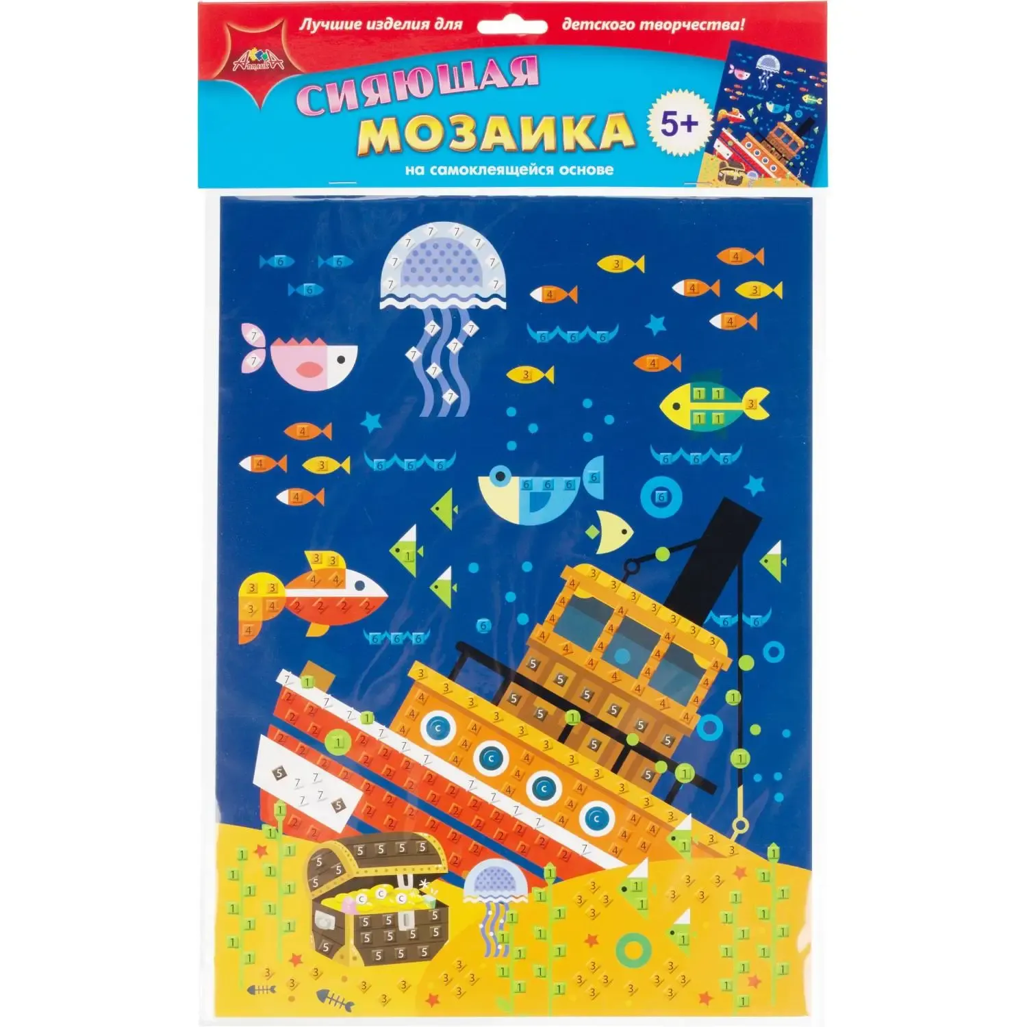 Мозаика самокл. сияющая из мягк. пласт. А3 Сокровища С2258-27