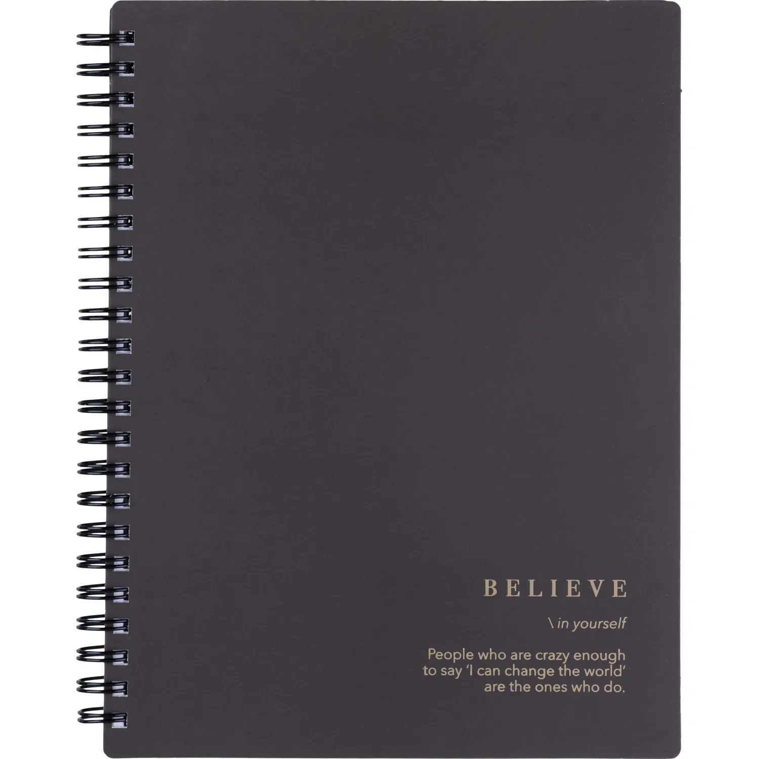 Бизнес-тетрадь, BS, А5, 120л., клетка, спираль. Believe, черный N4200