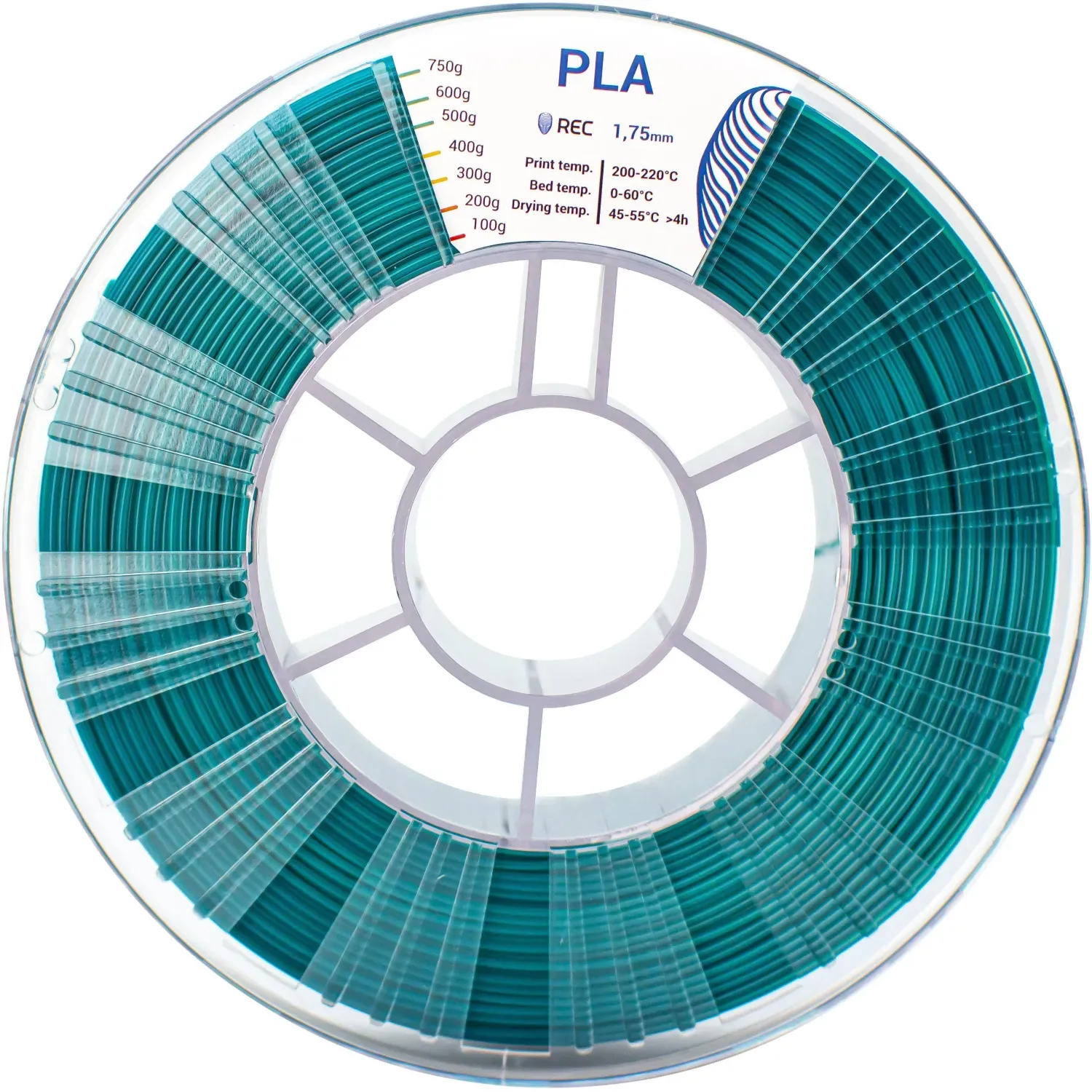 Пластик PLA REC 1.75мм зеленый