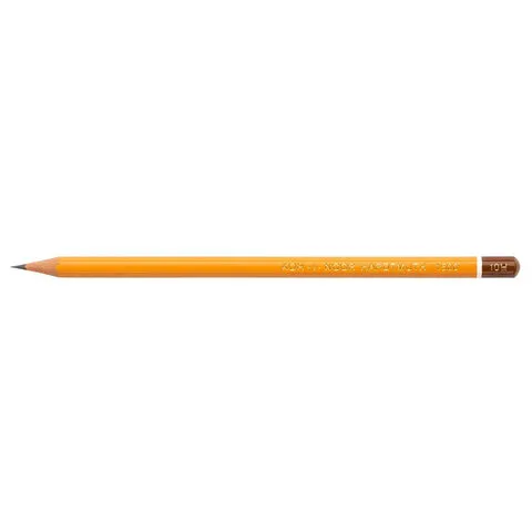 Карандаш чернографитный KOH-I-NOOR "1500", 1 шт., 10H, корпус желтый, заточенный, 150010H01170