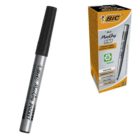 Маркер перманентный BIC "Marking Fine ECOlutions", ЧЕРНЫЙ, круглый наконечник 1,1 мм, 8209022