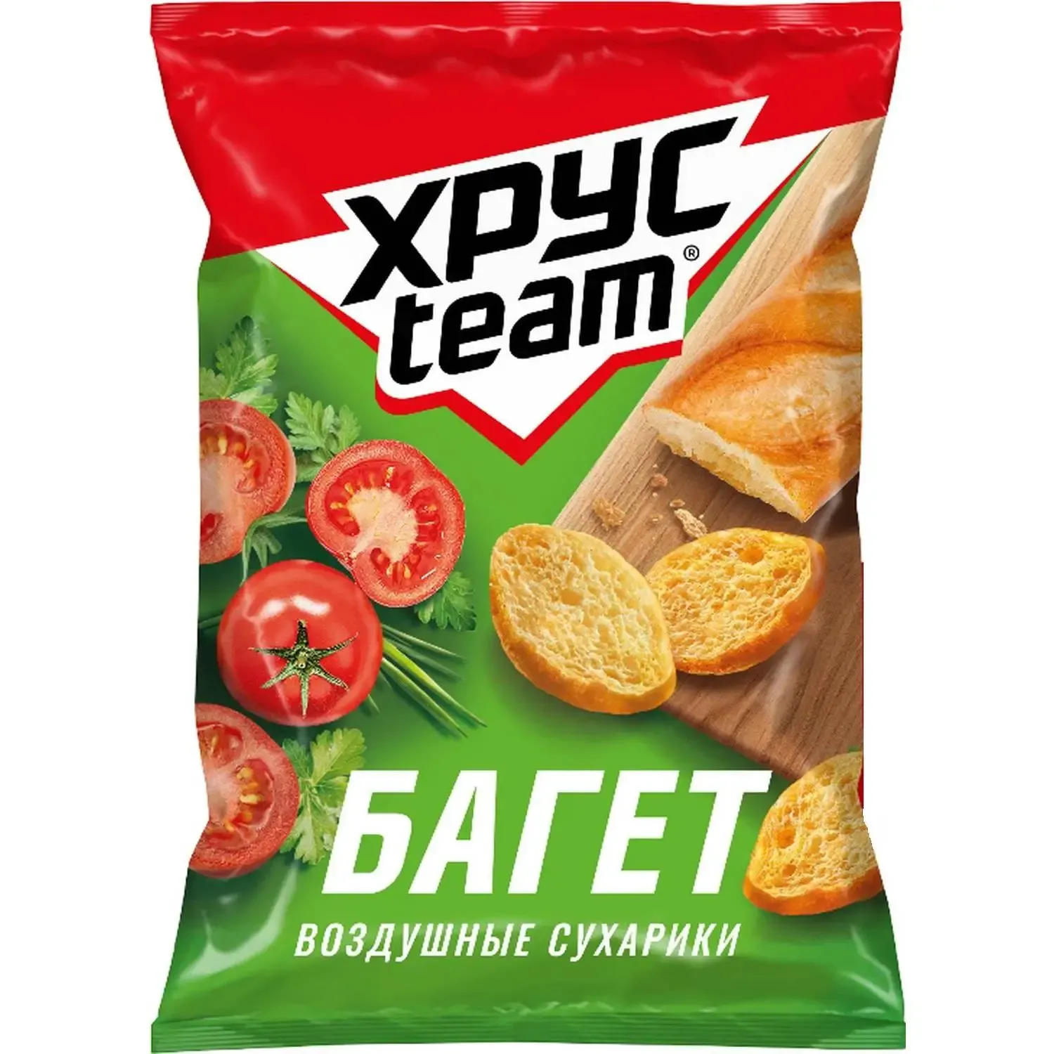 Сухарики Хрустим багет томат/зелень, 60гx24шт/уп