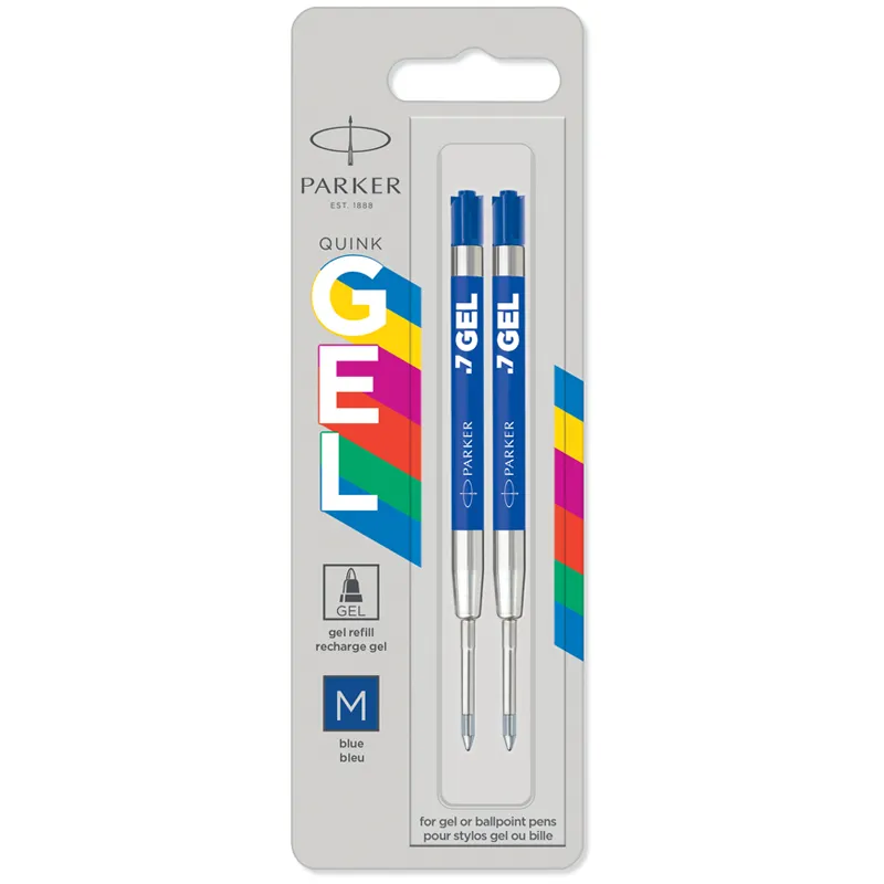 Стержень гелевый Parker "Gel Ball Point" синий, 98мм, 0,7мм, 2шт., блистер