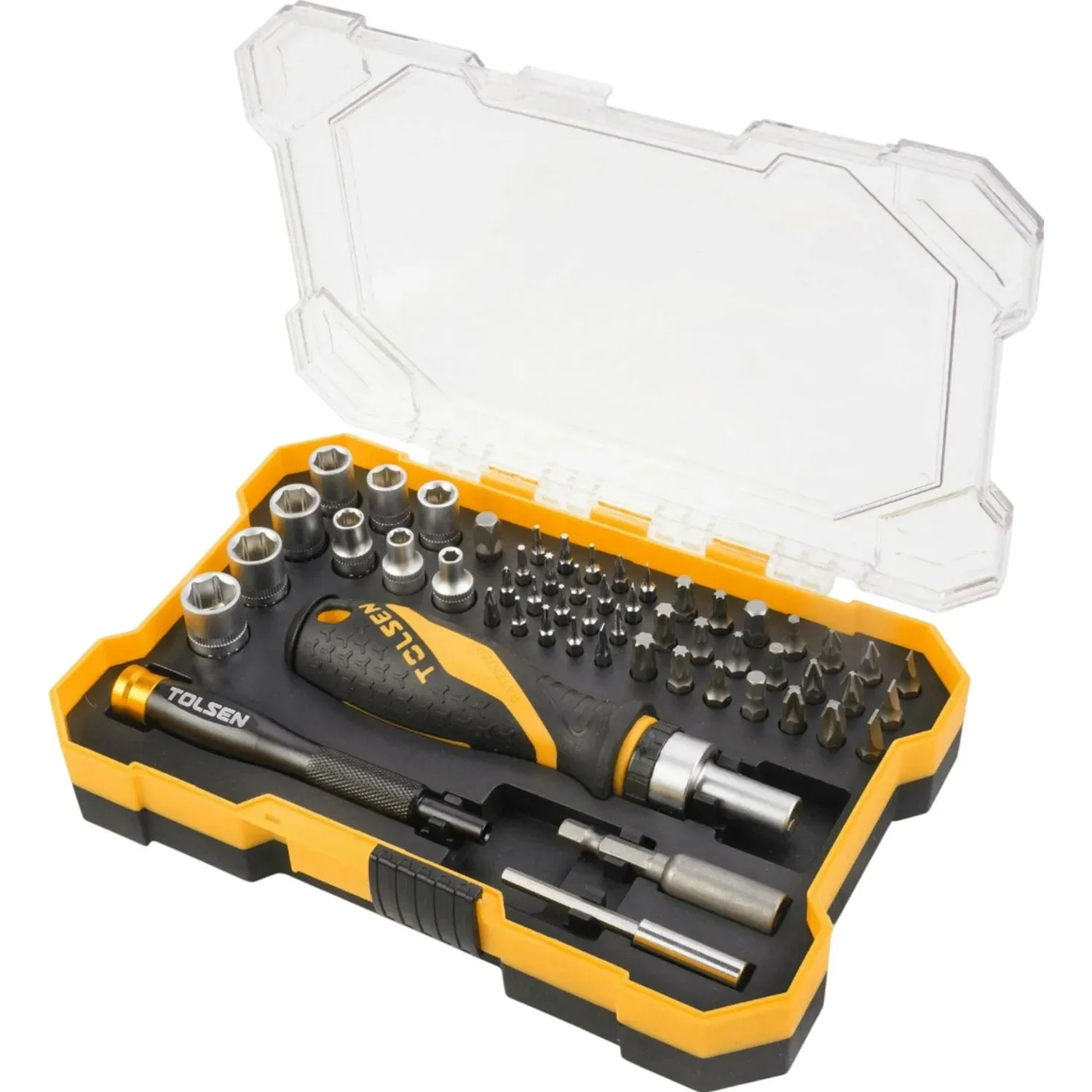 Набор бит 1/4, PH, PZ, Hex, Torx, Slotted, 56 предметов TOLSEN, TT20187