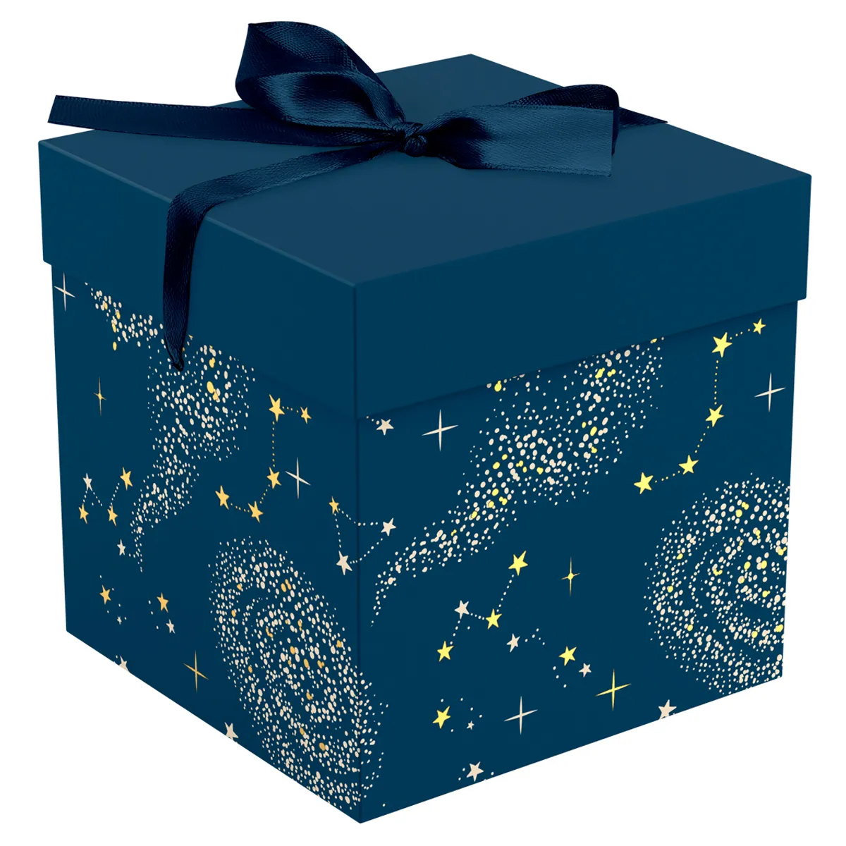 Коробка складная подарочная MESHU "Magic", (28*28*28см), с лентой, отд фольгой