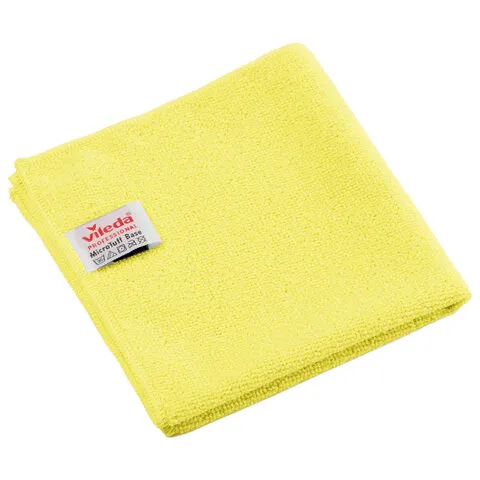 Салфетки VILEDA PROFESSIONAL "МикроТафф Бейс" КОМПЛЕКТ 5 шт., микрофибра, желтый, 36х36 см, 174182