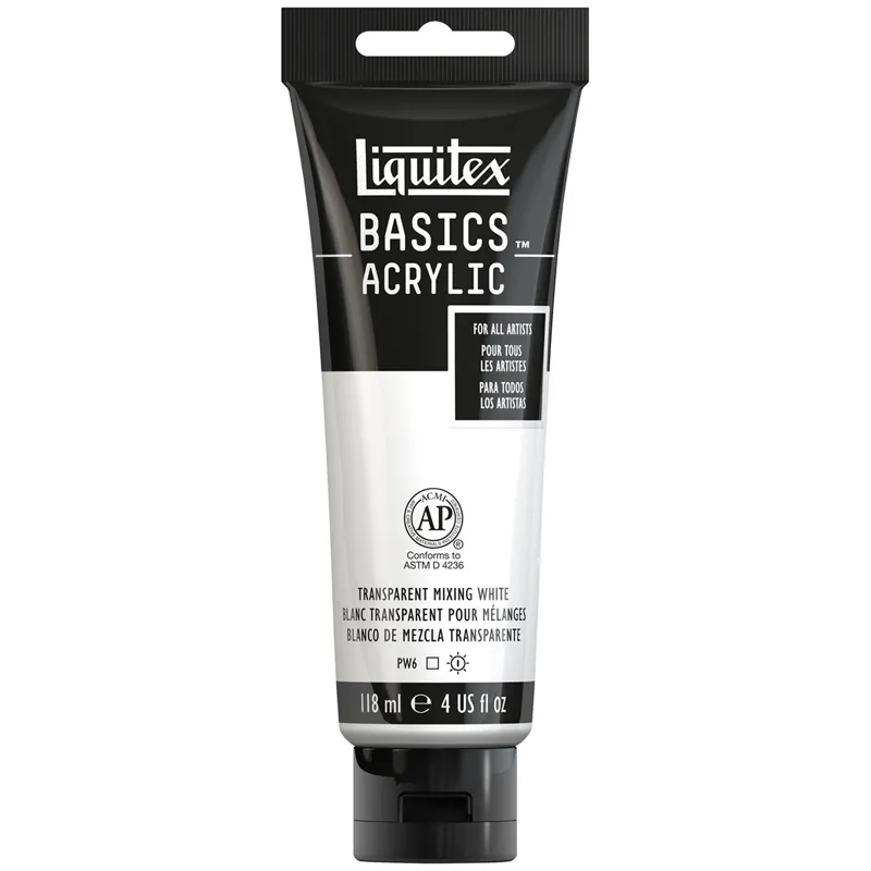 Краска акриловая художественная Liquitex "Basics", 118мл, туба, 430 белила микс прозрачные