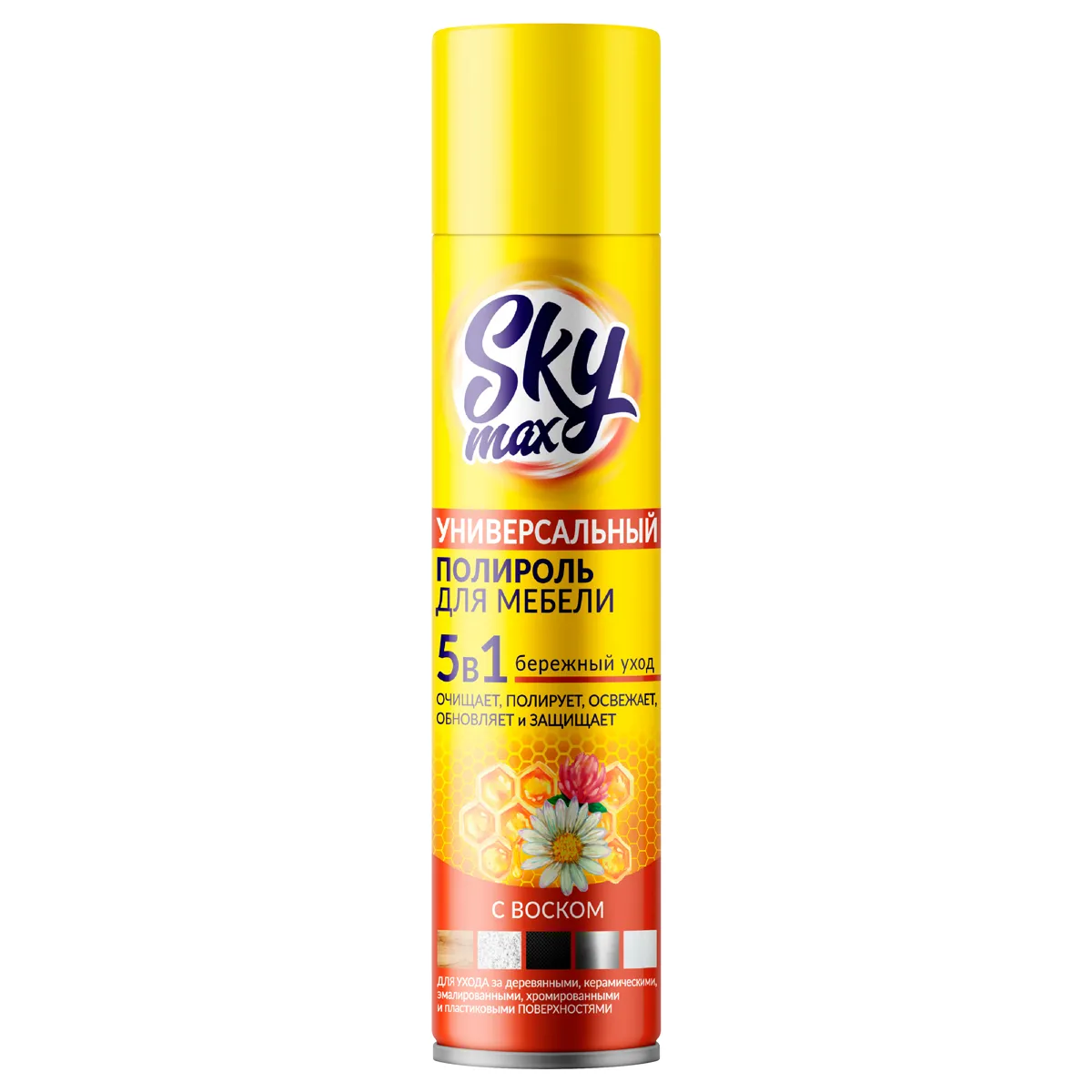 Полироль для мебели Sky Max, с воском, 300мл
