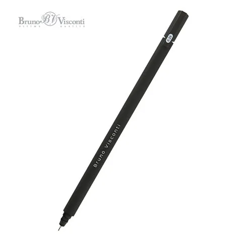 Ручка гелевая BRUNO VISCONTI "Super Slim Black", ЧЕРНАЯ, узел 0,28 мм, линия 0,2 мм, 20-0397