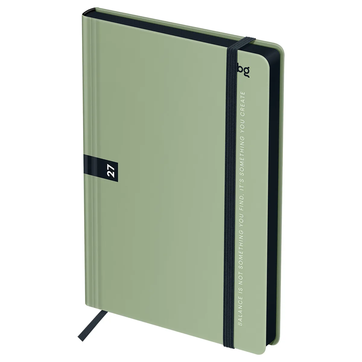 Ежедневник датированный 2027г, А5, 176л., 7БЦ BG"Monochrome. Matcha", мятный, soft touch