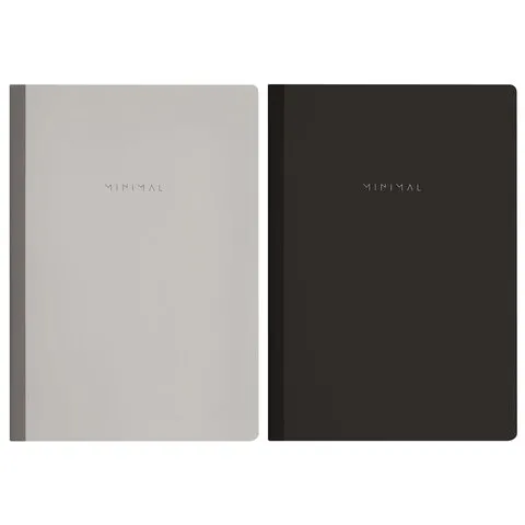 Тетрадь А4 96 л. BRAUBERG, на сшивке с корешком, клетка, обложка картон, "Minimal Classic", 405281