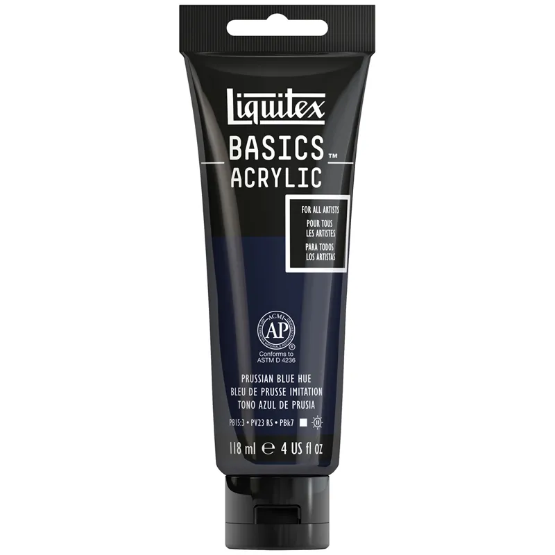 Краска акриловая художественная Liquitex "Basics", 118мл, туба, 320 синий прусский (имит.)