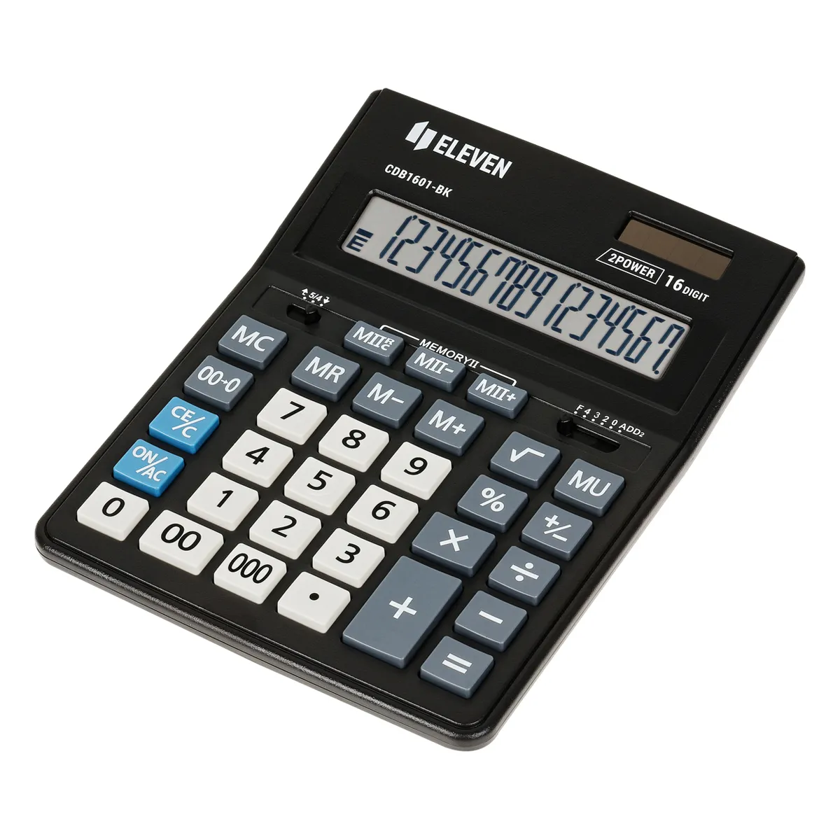 УЦЕНКА - Калькулятор настольный Eleven Business Line CDB1601-BK, 16 разрядов, двойное питание, 155*205*35мм, черный (осн 339194)