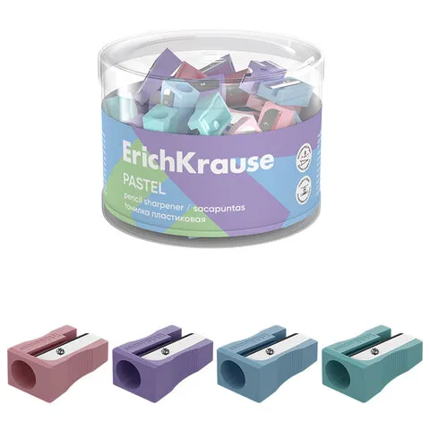 Точилка ERICH KRAUSE EasySharp Pastel, клиновидная, корпус ассорти, 63782
