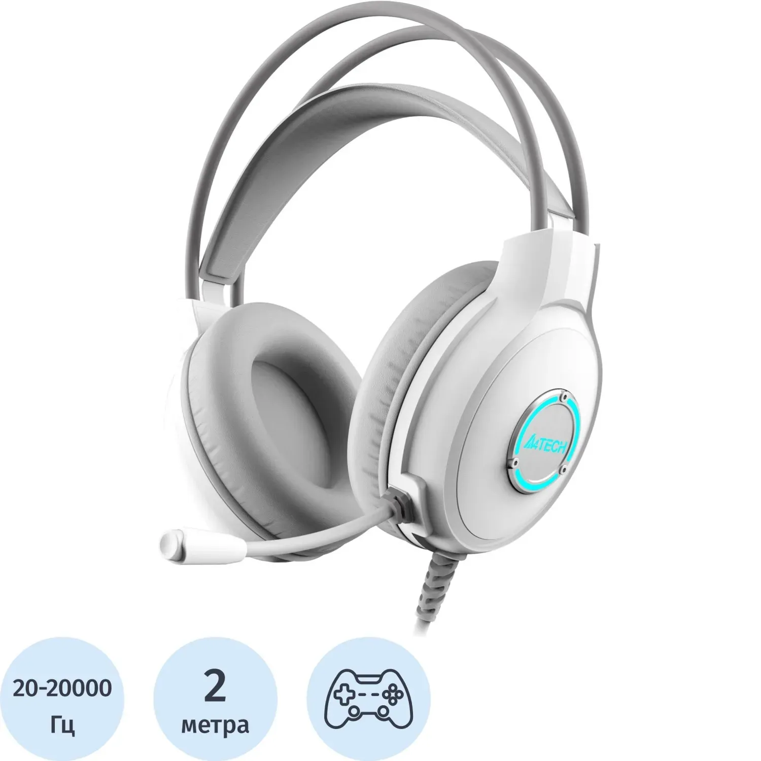 Гарнитура A4Tech Fstyler FH300U белый 2м USB (FH300U WHITE)