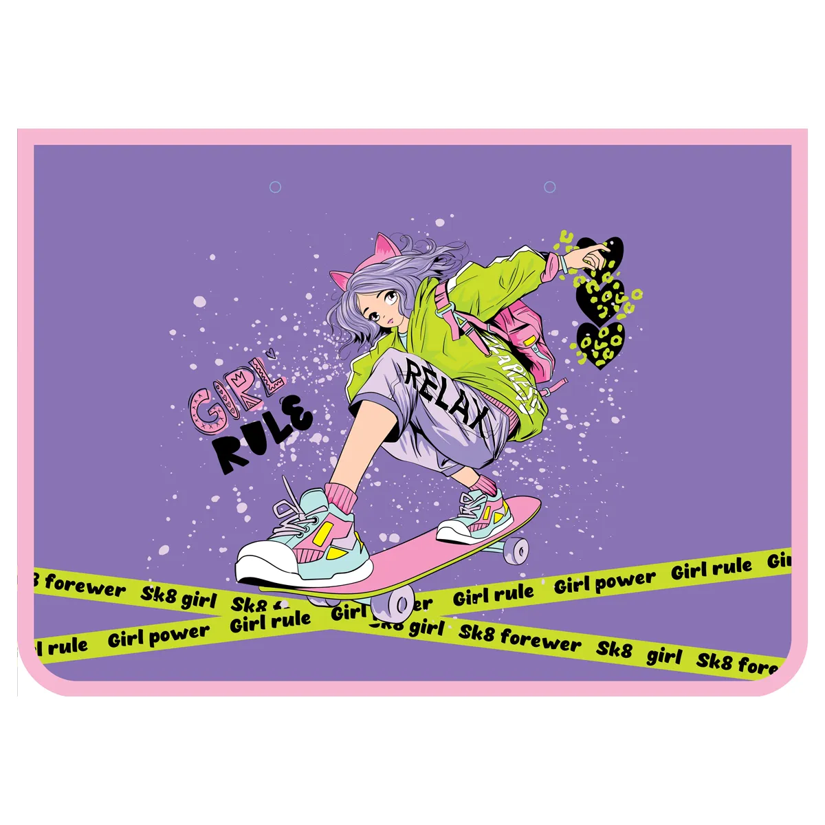 Папка с ручками А4 ArtSpace "City Girl", пластик, на молнии, 45мм