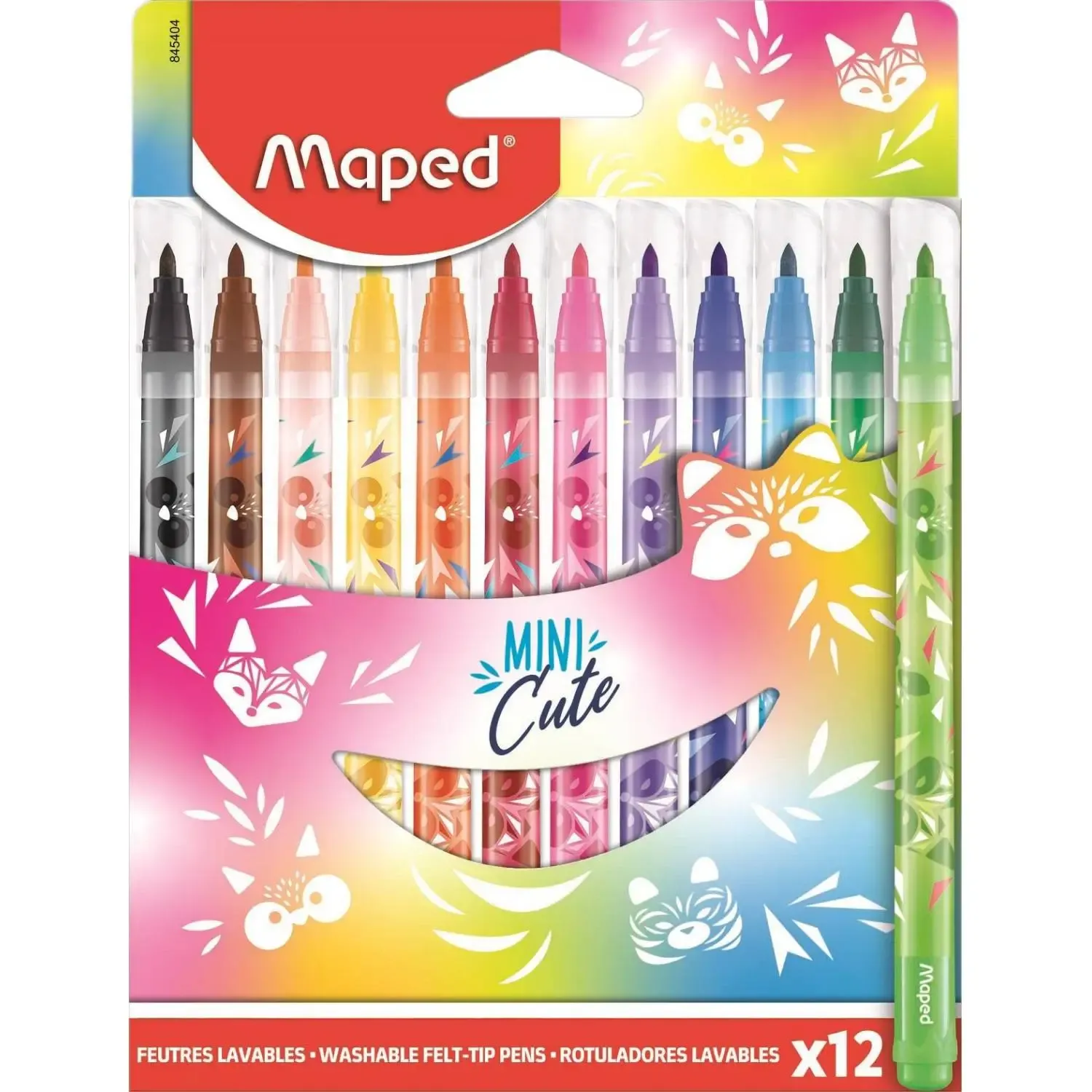 Фломастеры Maped MINI CUTE смываемые, 12цв/наб,845404
