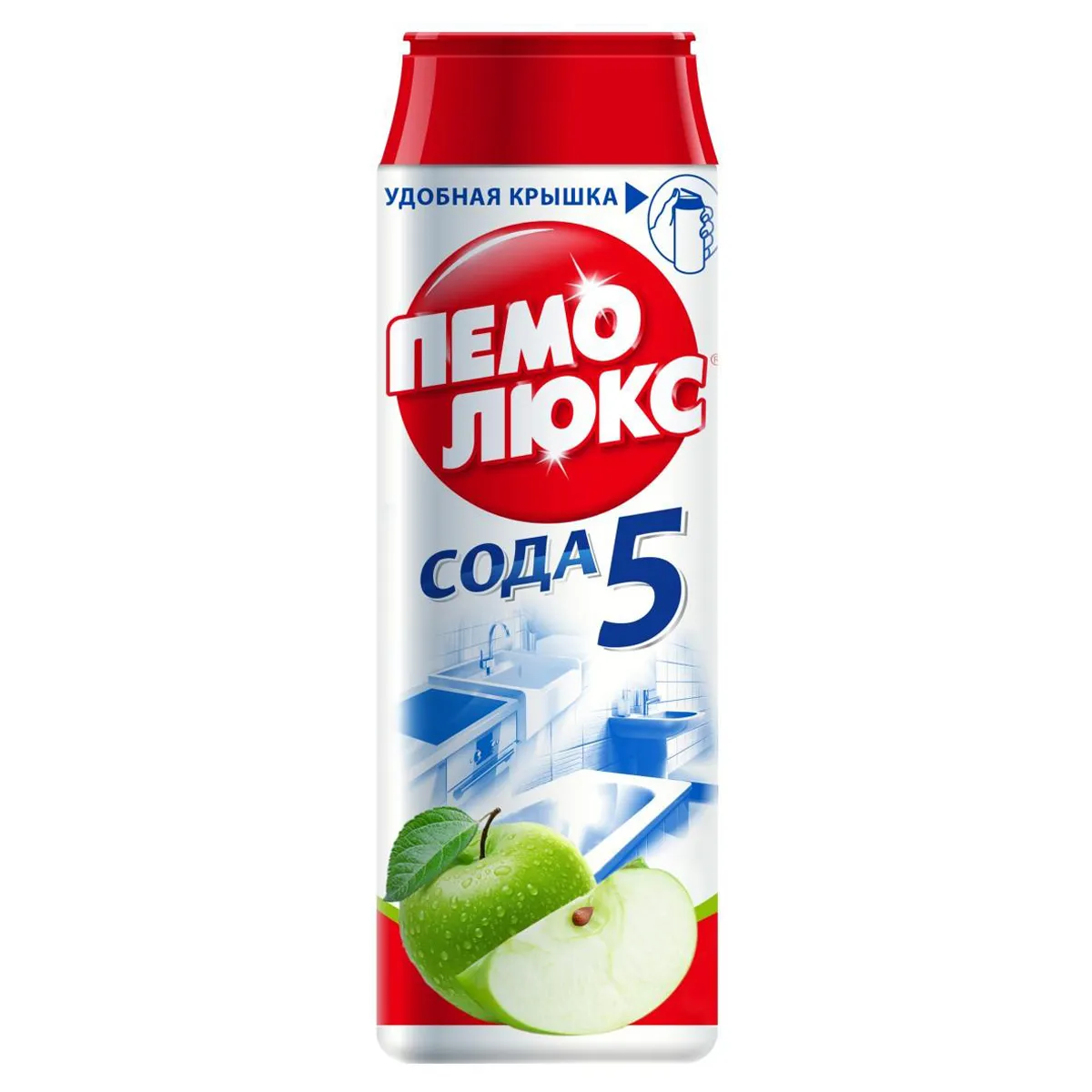 Средство чистящее Пемолюкс "Сода 5. Яблоко", порошок, 480г