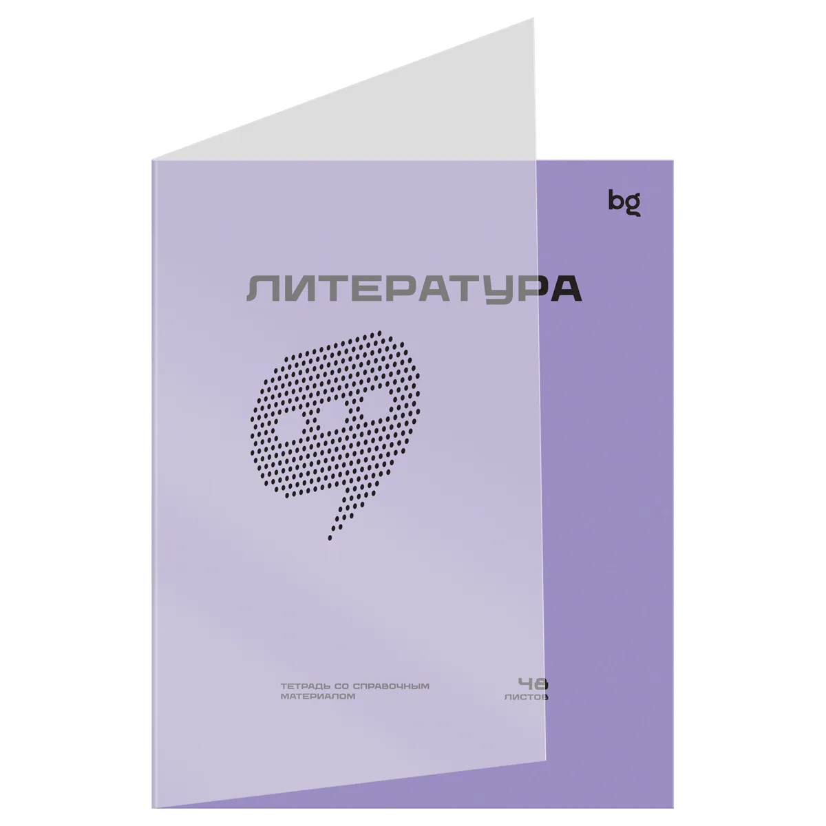 Тетрадь предметная 48л. BG "Перфокарта" - Литература, пластиковая обложка