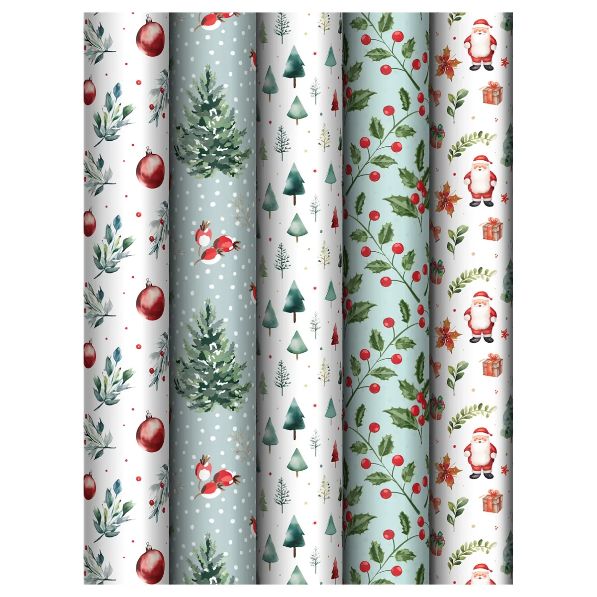 Упаковочная бумага глянц. 70*100см, MESHU "Winter magic", 80г/м2, ассорти 5 дизайнов