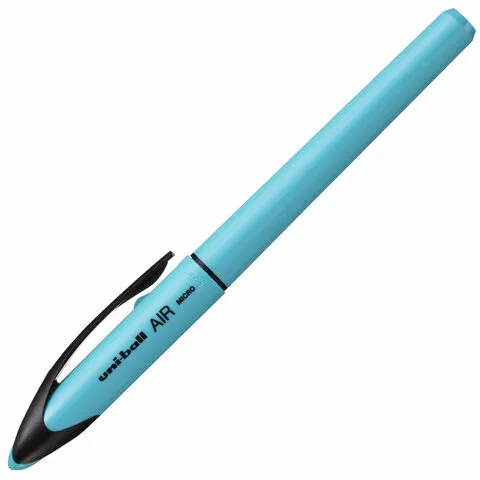 Ручка-роллер Uni-Ball AIR Micro, СИНЯЯ, корпус голубой, узел 0,5мм, линия 0,24мм, ш/к 15951, UBA-188-E BLUE