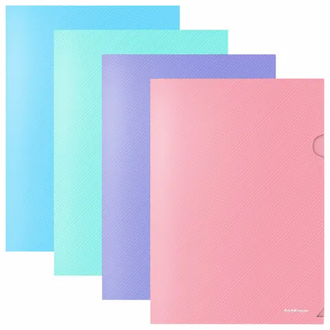 Папка-уголок ERICH KRAUSE "Diagonal Pastel", ассорти, 0,18 мм, 50170