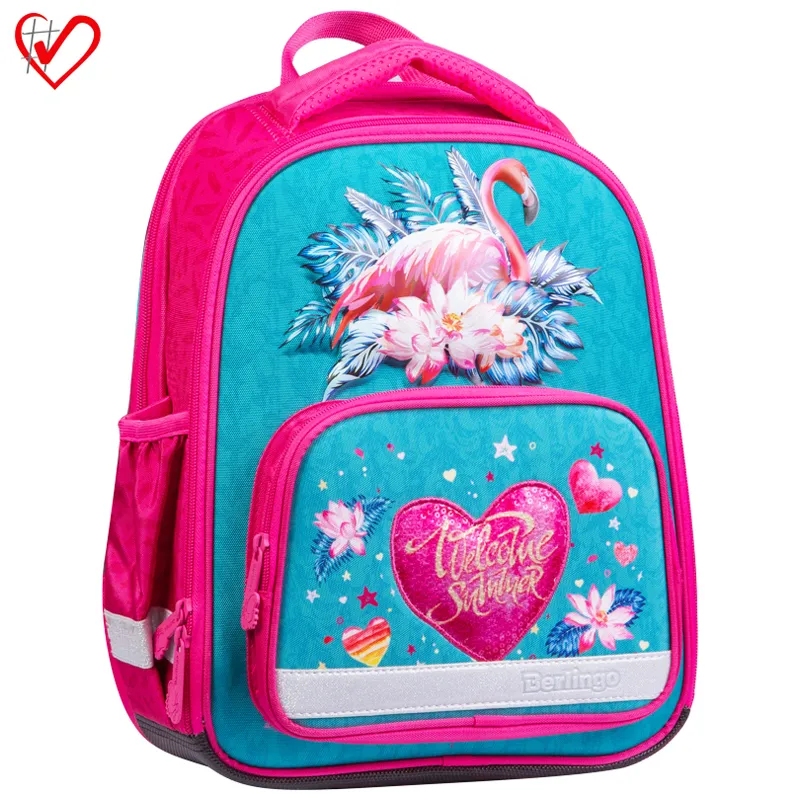 Ранец с наполнением Berlingo Optimal "Flamingo style" 37*28*16см, 2 отд., 3 карм., анатомич. спинка