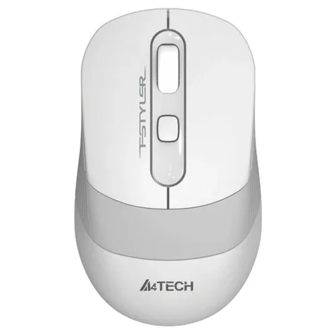 Мышь беспроводная с бесшумным кликом A4TECH Fstyler FG10, USB, 4 кнопки, оптическая, белая, 1147569