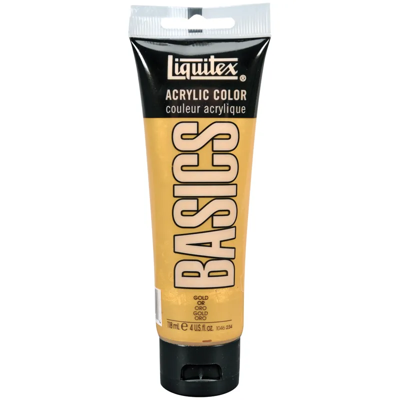 Краска акриловая художественная Liquitex "Basics", 118мл, туба, 234 золото (металлик)
