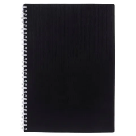 Тетрадь обложка пластик, А4 80л. гребень, клетка, HATBER, VELVET Черная, 081566, 80Т4В1гр_01601