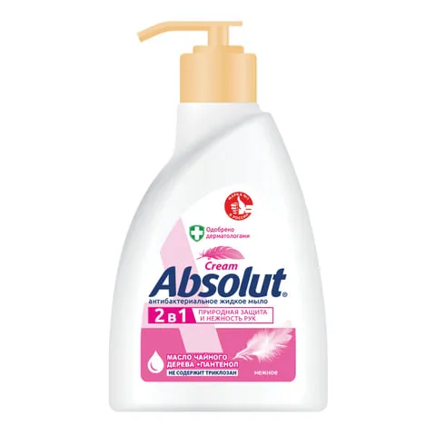 Мыло жидкое антибактериальное 250 мл ABSOLUT (Абсолют) "Нежное", дозатор, не содержит триклозан, 5061, 5007, 5061
