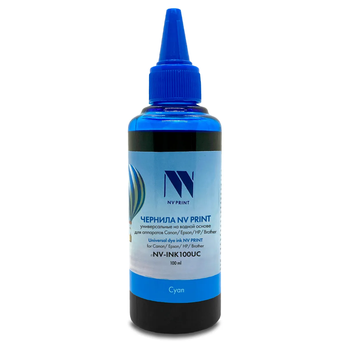 Чернила совм. NV Print универсальные на водной основе для Сanon, Epson, НР, Brother (100 ml) Cyan совместимые