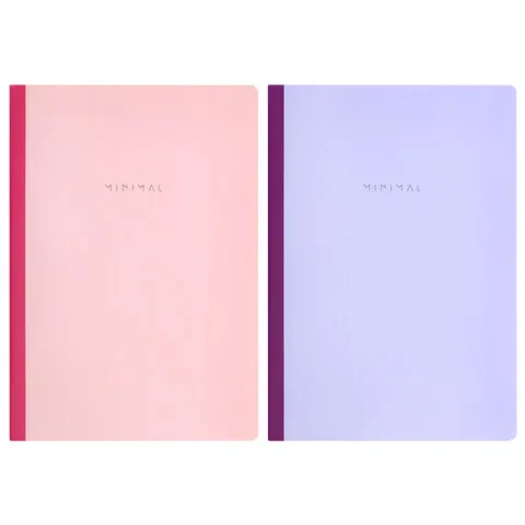 Тетрадь А4 96 л. BRAUBERG, на сшивке с корешком, клетка, обложка картон, "Minimal Pastel", 405282