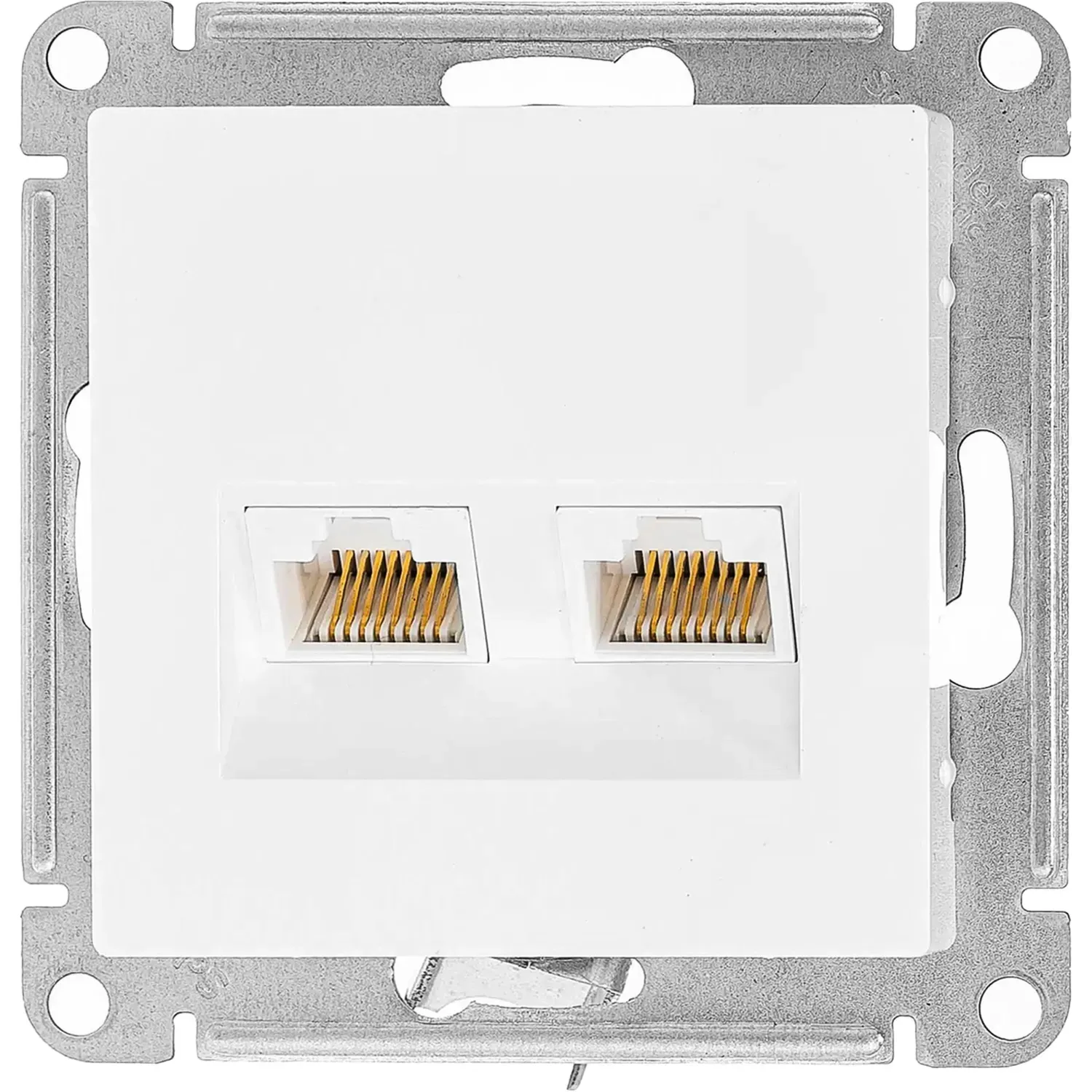Розетка 2-ая комп. RJ45+RJ45 кат.5E SE AtlasDesign Белый (ATN000185)
