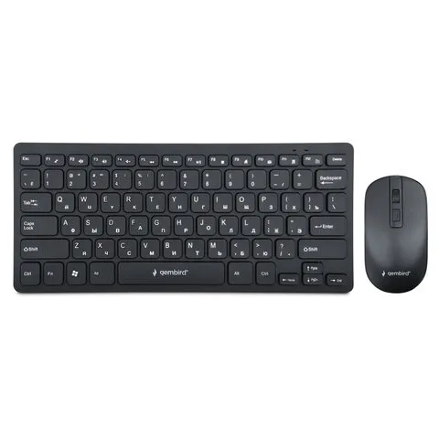 Набор беспроводной GEMBIRD KBS-9100, клавиатура 78 клавиш, мышь 4 кнопки, 1600 DPI, 2.4 ГГц, черный