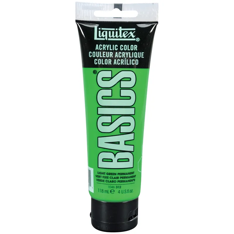 Краска акриловая художественная Liquitex "Basics", 118мл, туба, 312 зеленый светлый перманентный