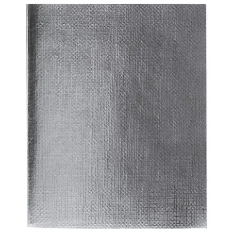 Тетрадь бумвинил А5 48 л., скоба, офсет №1, клетка, с полями, СЕРЕБРО, "Metallic", HATBER, 058960, 48Т5бвВ1