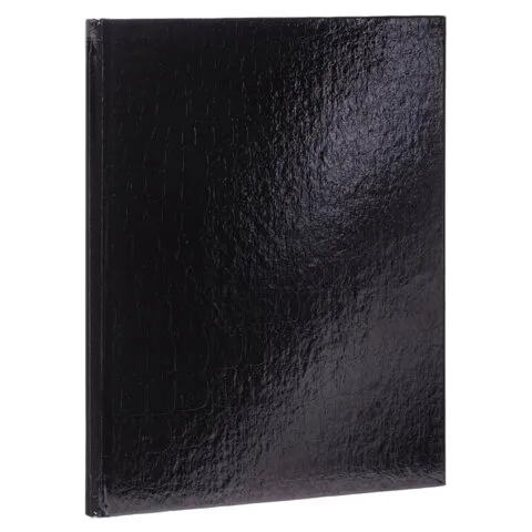 Блокнот А5 167х216мм, 80л, твёрдый, бумвинил METALLIC, клетка, блок 5цв, HATBER, черн, 80ББ5В1