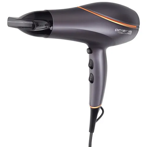 Фен POLARIS PHD 2290Ti Tourmaline, 2200Вт, 2 скорости, 3 температурных режима, графит