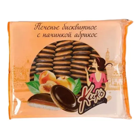 Печенье бисквитное глазированное КИКО со вкусом абрикоса 1,2 кг