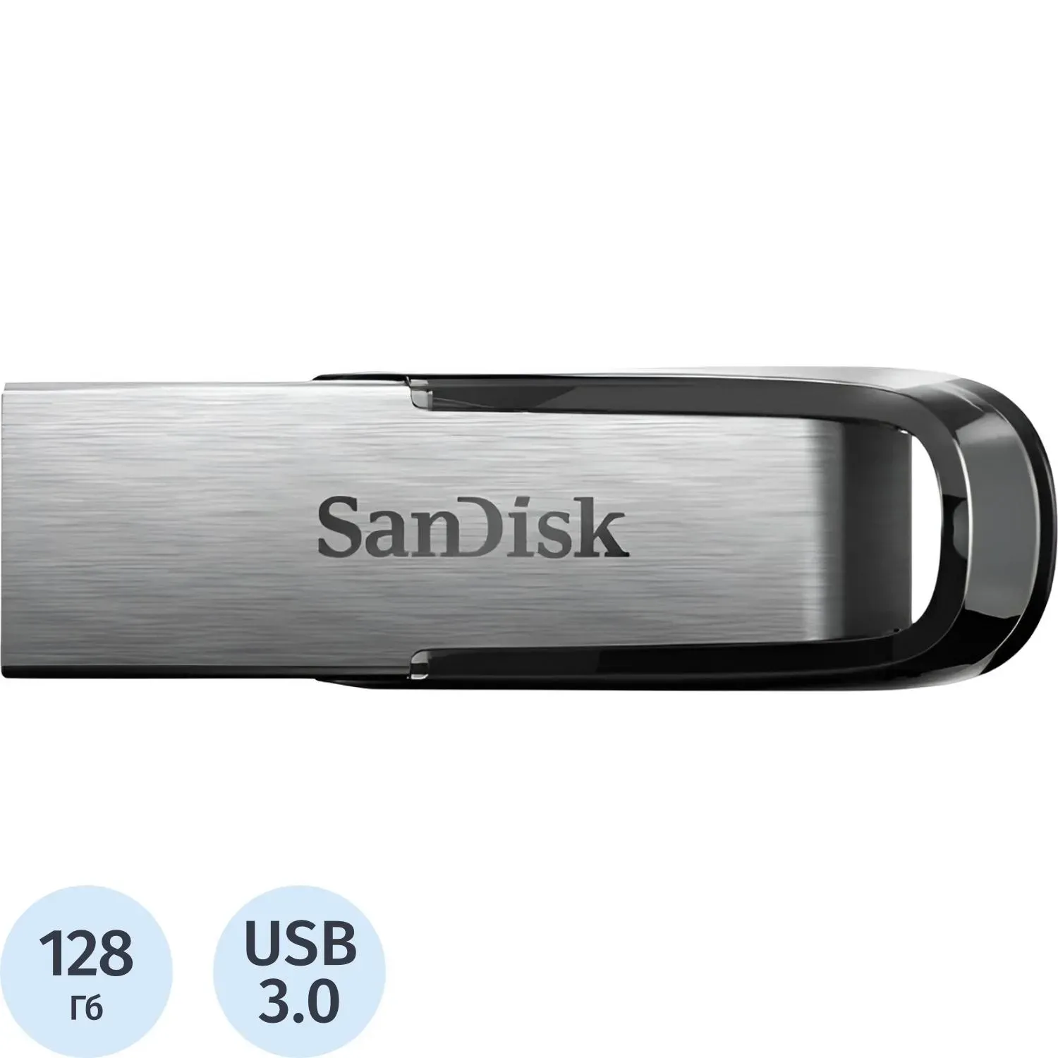 Флеш-память SanDisk Ultra Flair, 128Gb, USB 3.0, с/чер, SDCZ73-128G-G46
