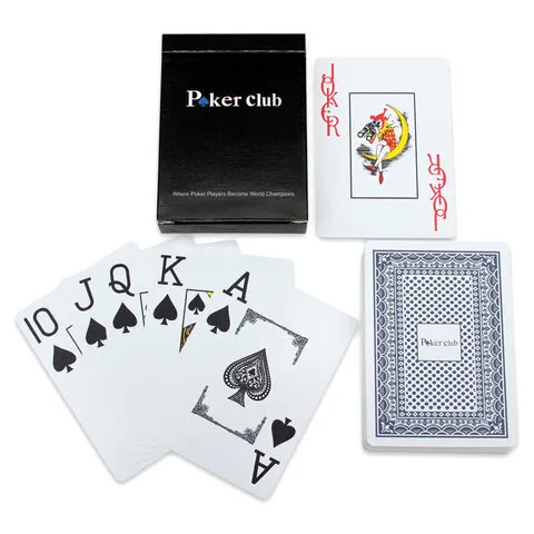 Карты игральные пластиковые "Poker club", 54 шт, 8,7 х 6,3 см, 25 мкм, ИН-9121, ИН-4382