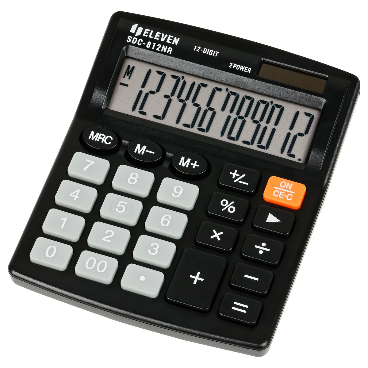 Калькулятор настольный Eleven SDC-812NR, 12 разрядов, двойное питание, 102*124*25мм, черный